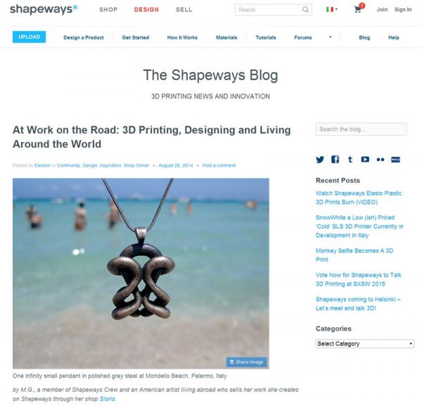 Shapeways guest blog post by Sloris