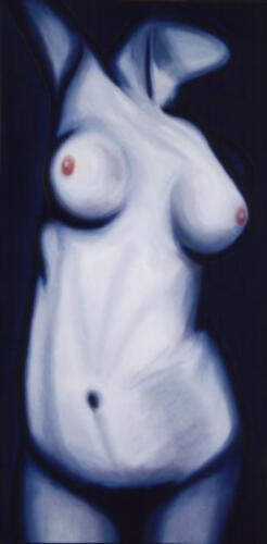 Untitled (woman in blue), 2003, 122 x 61 cms, Oil on Canvas
