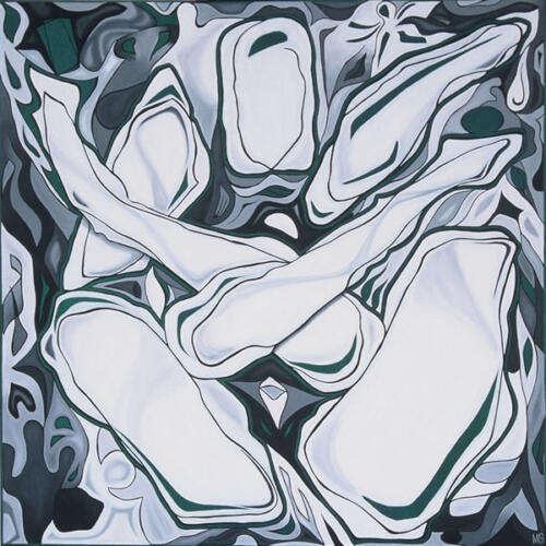 tile 28 equanimity, 2005, 90 x 90 cms, oil on canvas