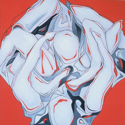 tile 33 apotheosis, 2005, 90 x 90 cms, oil on canvas