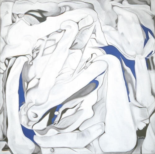 Tile 3 blue, 2002, 90 x 90 cms, Oil on Canvas