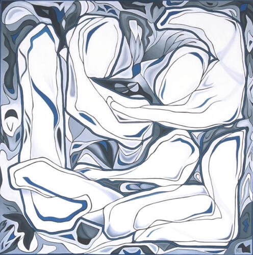 tile 29 comfort, 2004, oil on canvas, 90 X 90 cms