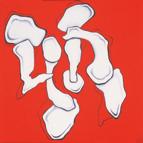 tile 30 sheer struggle, 2004, oil on canvas, 60 X 60 cms