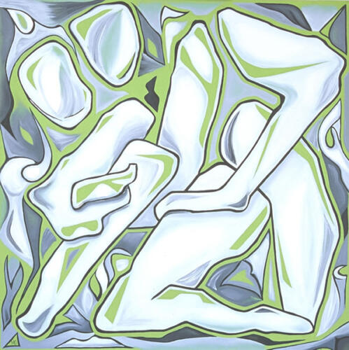 tile 31 adokimos, 2004, oil on canvas, 76 X 76 cms