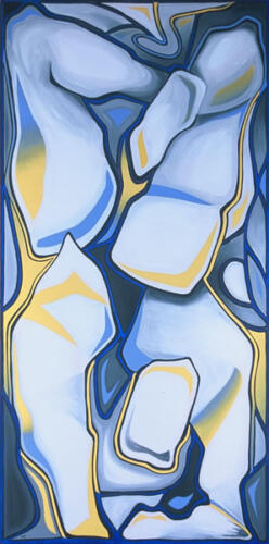 tile 41 balance, oil on canvas, 122 X 60 cms (48” X 24”), 2005