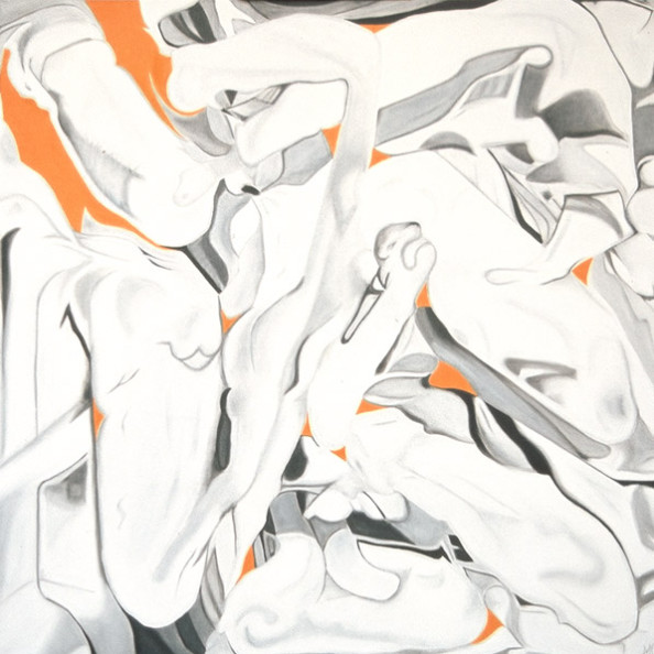 Tile 4 Orange, 2002, 90 x 90 cms, Oil on Canvas