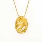 nature pendant necklace in gold